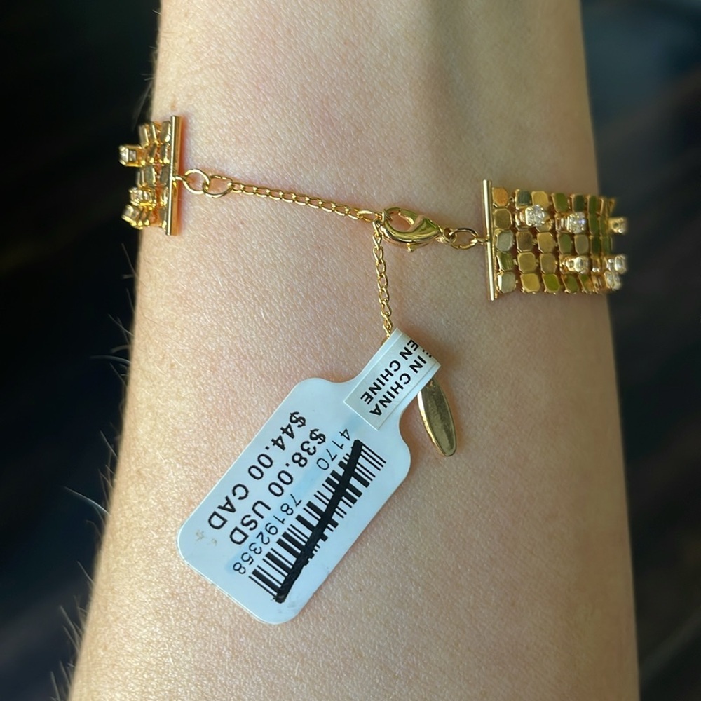 Anthropologie Gold Mesh Bracelet with - Picture 2 of 6